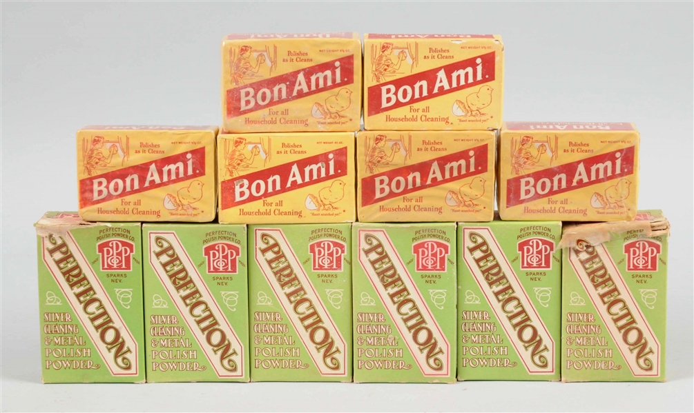 LOT OF 12: PERFECTION POWDER & BON AMI CLEANING BOXES.