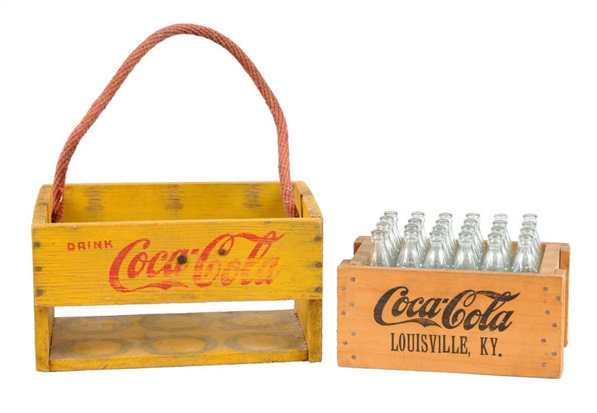 LOT OF 2: WOODEN COCA-COLA CARRIERS.