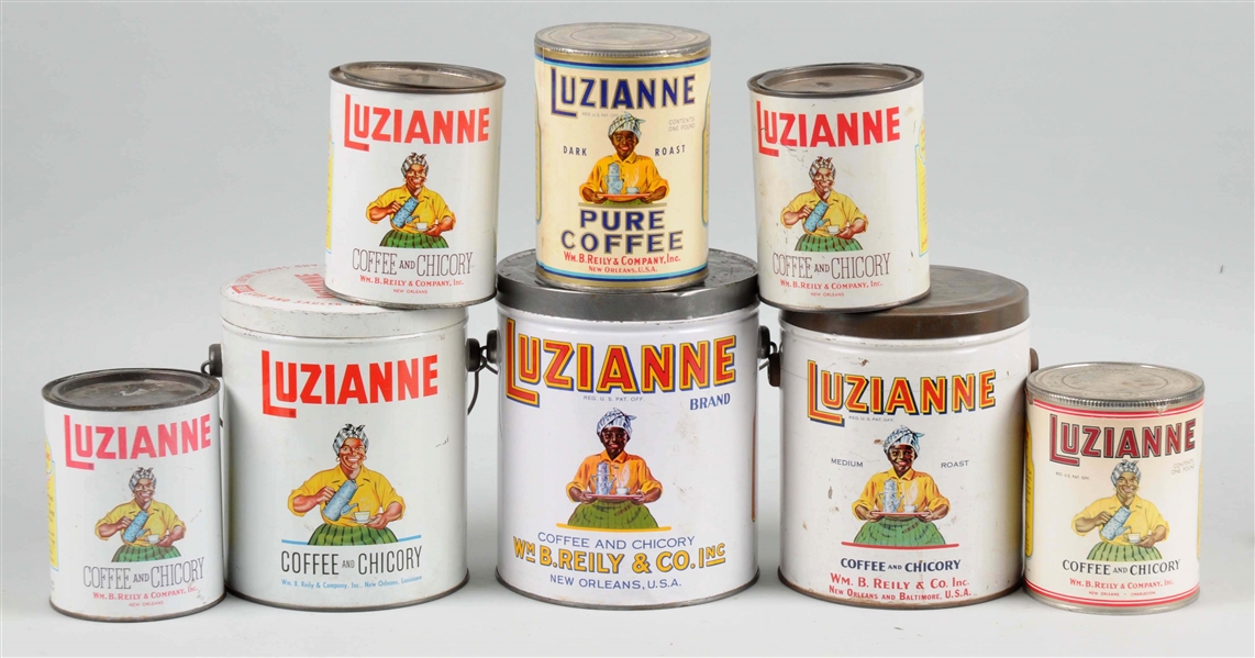 LOT OF 8: LUZIANNE COFFEE & CHICORY CANS 