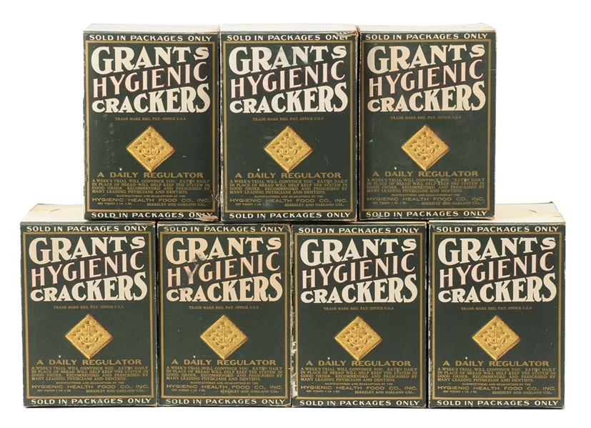 LOT OF 7: GRANTS HYGIENIC CRACKER BOXES.