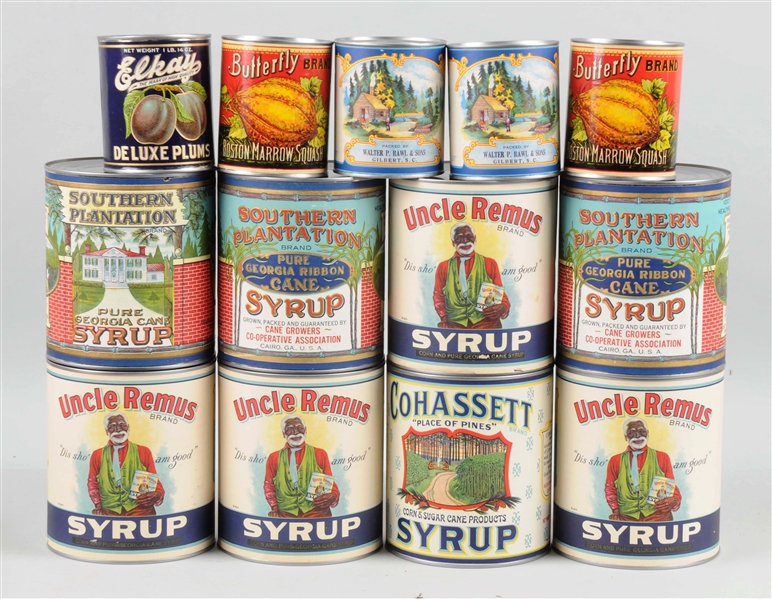 LOT OF 13: FOOD CANS.