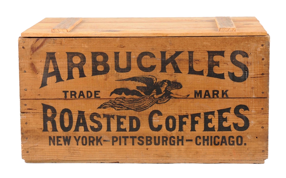 ARBUCKLES ROASTED COFFEES ADVERTISING WOODEN CRATE.