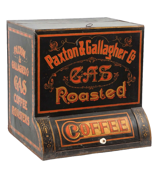 PAXTON & GALLAGHER CO. GAS ROASTED COFFEE BIN.
