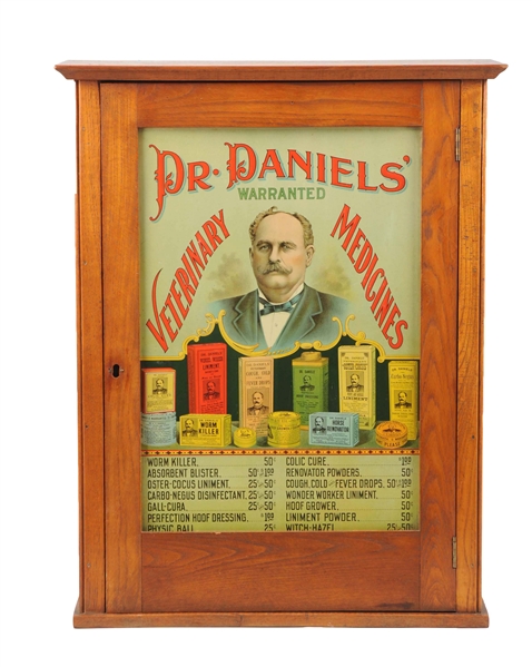 DR. DANIELS VETERINARIAN ADVERTISING DISPLAY CASE.
