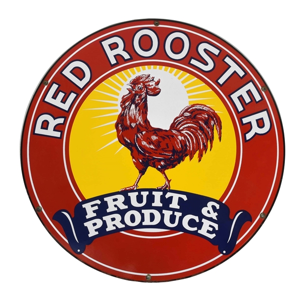 RED ROOSTER PORCELAIN ADVERTISING SIGN.