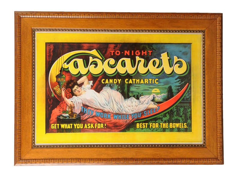 CASCARETS CANDY CATHARTIC ADVERTISING POSTER.