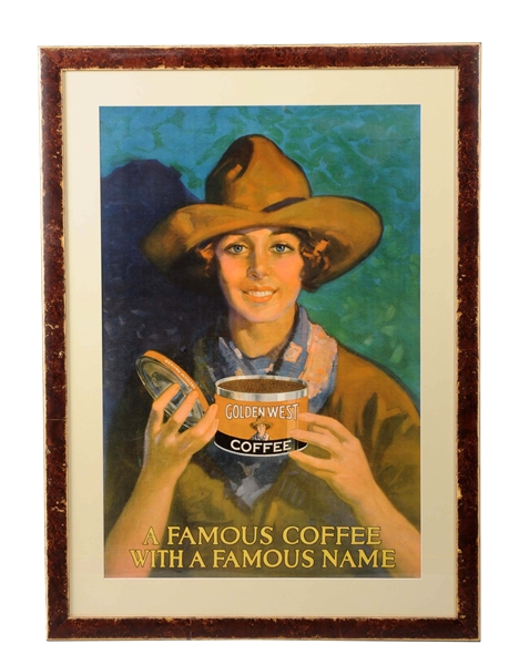 GOLDEN WEST COFFEE ADVERTISING SIGN.