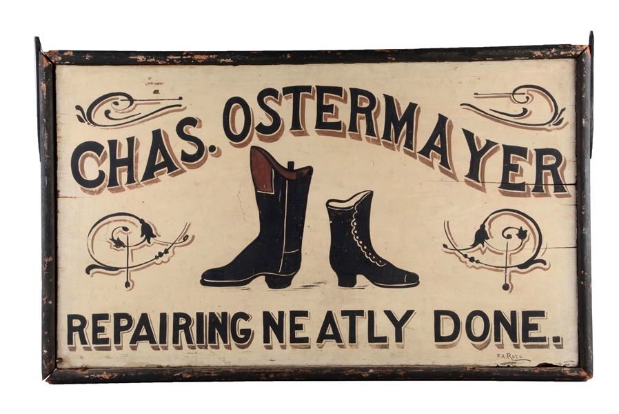 CHAS. OSTERMAYER SHOE REPAIR TRADE SIGN.