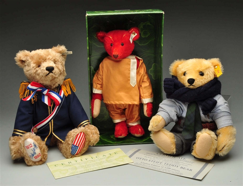 LOT OF 3: STEIFF LIMITED EDITION BEARS.           
