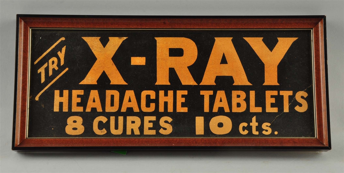 X-RAY HEADACHE TABLETS SIGN.