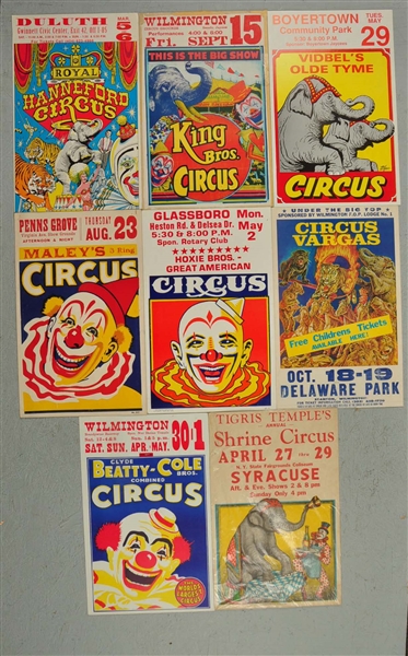 LOT OF 8: CIRCUS POSTERS.