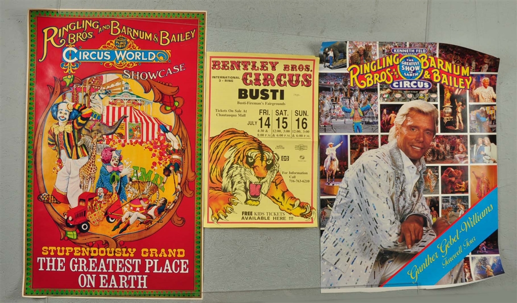LOT OF 3: CIRCUS POSTERS.