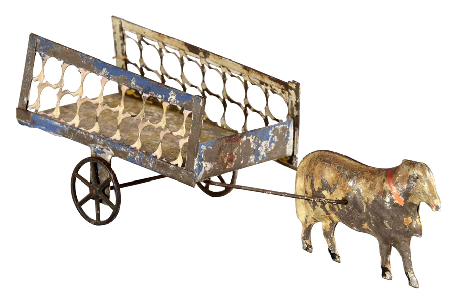 OX AND CART TIN TOY