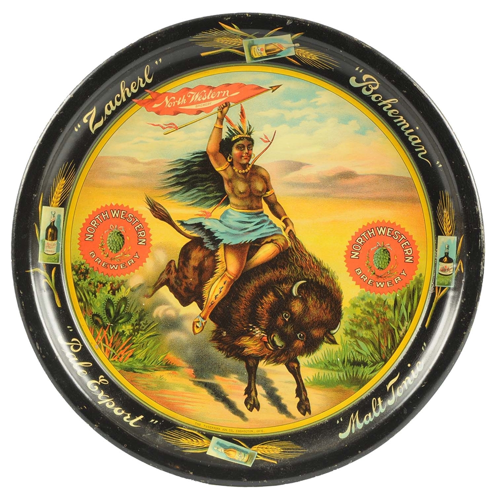 NORTH WESTERN BREWERY ADVERTISING TRAY.