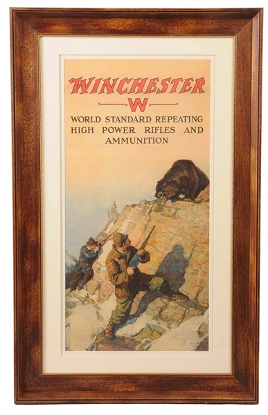 EARLY WINCHESTER ARMS ADVERTISING POSTER.