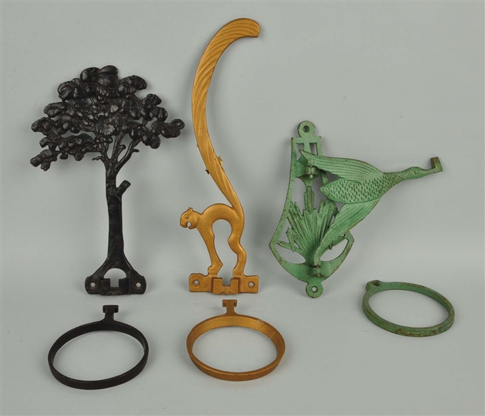 LOT OF 3: CAST IRON WALL MOUNT PLANT HANGERS