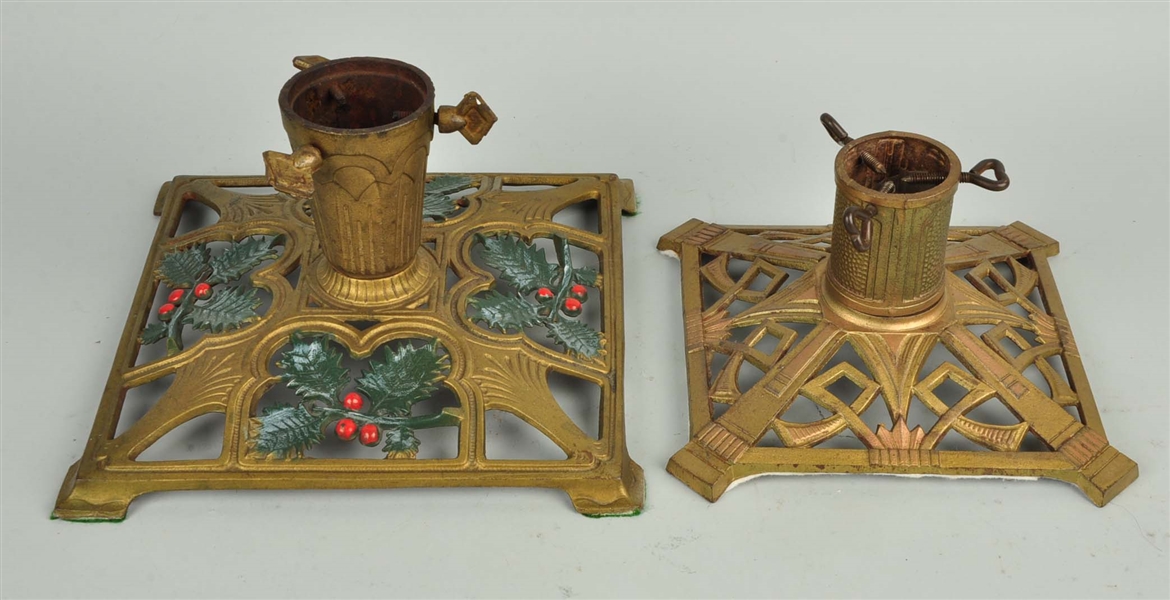 LOT OF 2: CAST IRON CHRISTMAS TREE STANDS.