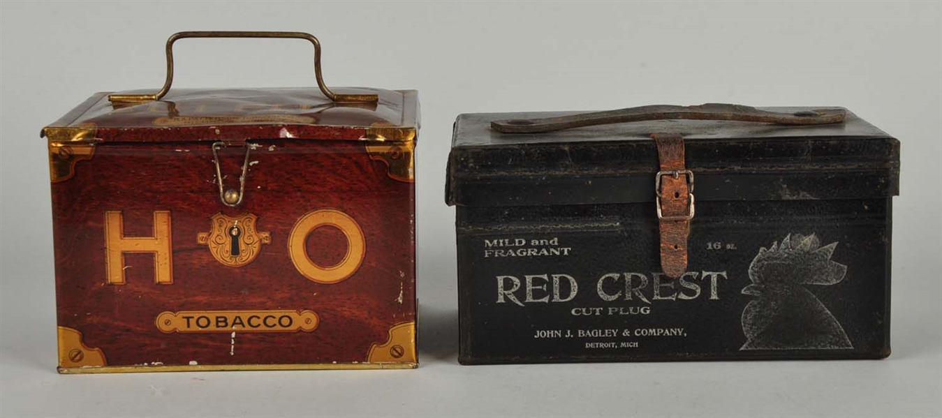 LOT OF 2: HO TOBACCO & RED CREST TOBACCO TINS.