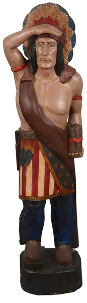 WOODEN CIGAR STORE INDIAN STATUE