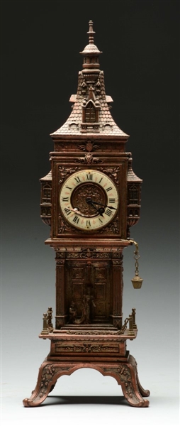 FRENCH METAL CASE CLOCK TOWER CLOCK.              