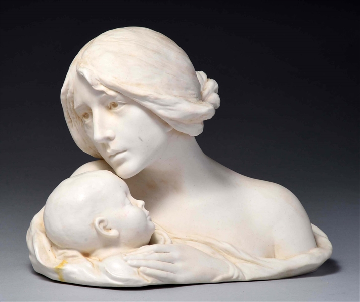 ROYAL VIENNA WAHLISS BISQUE BUST OF MOTHER & CHILD