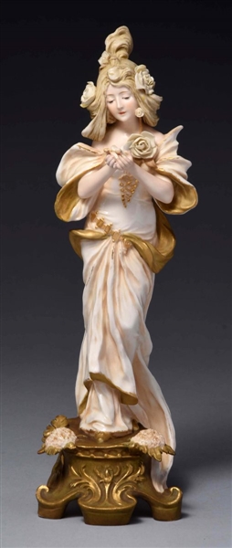 ERNST WAHLISS PORCELAIN FIGURE OF A YOUNG MAIDEN. 