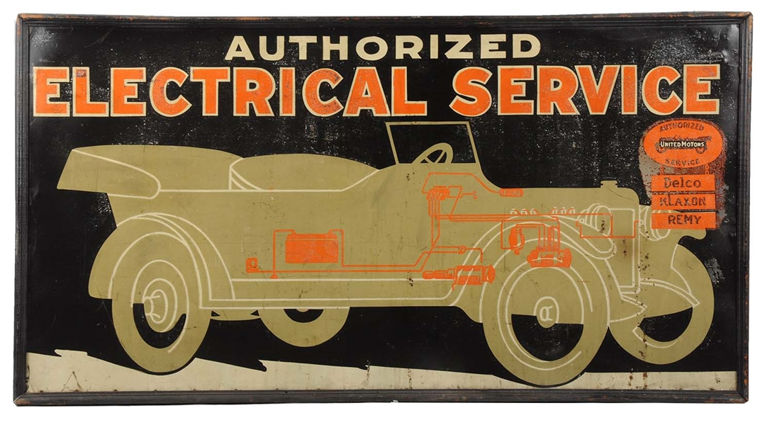 EARLY UNITED MOTOR SERVICE TIN SIGN.                        