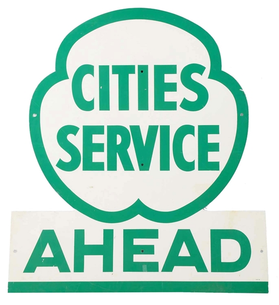 CITIES SERVICE AHEAD ALUMINUM SIGN.                    