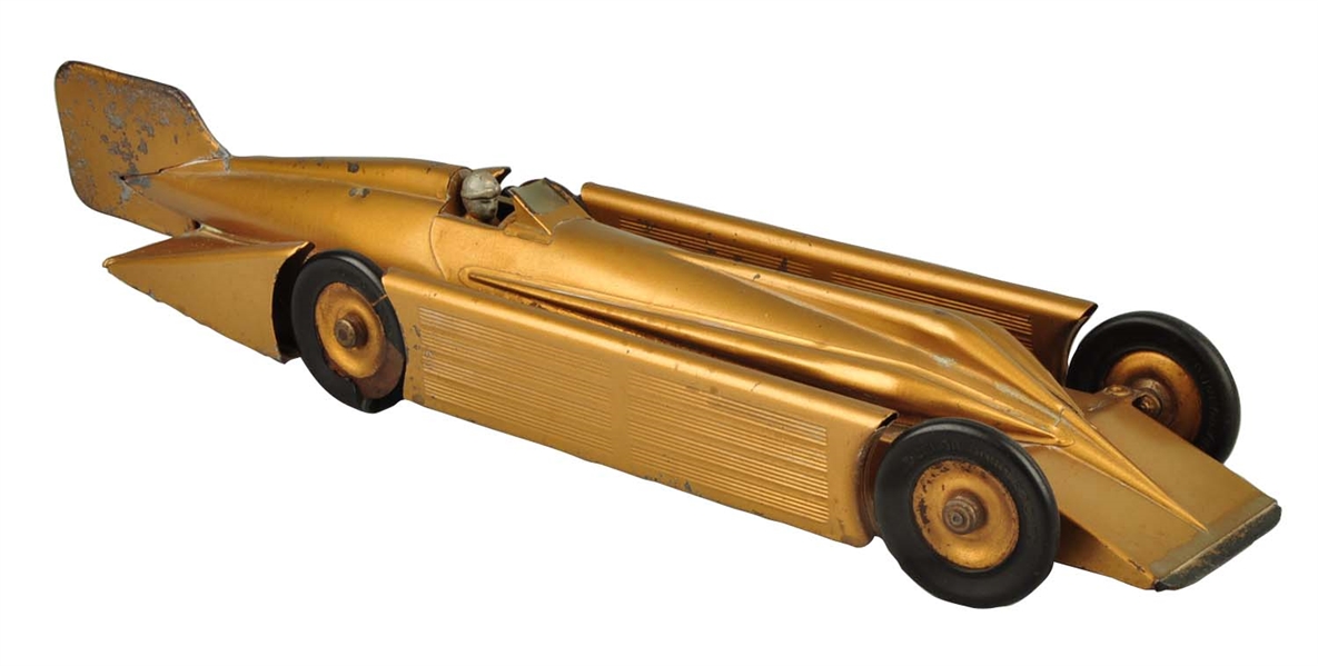 PRESSED STEEL KINGSBURY GOLDEN ARROW RACER CAR.   