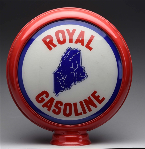 ROYAL GAS W/ STATE OF MAINE 15" GLOBE LENSES.
