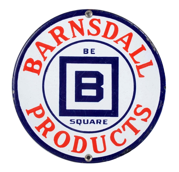 BARNSDALL PRODUCTS W/ LOGO PORCELAIN SIGN.                                                  