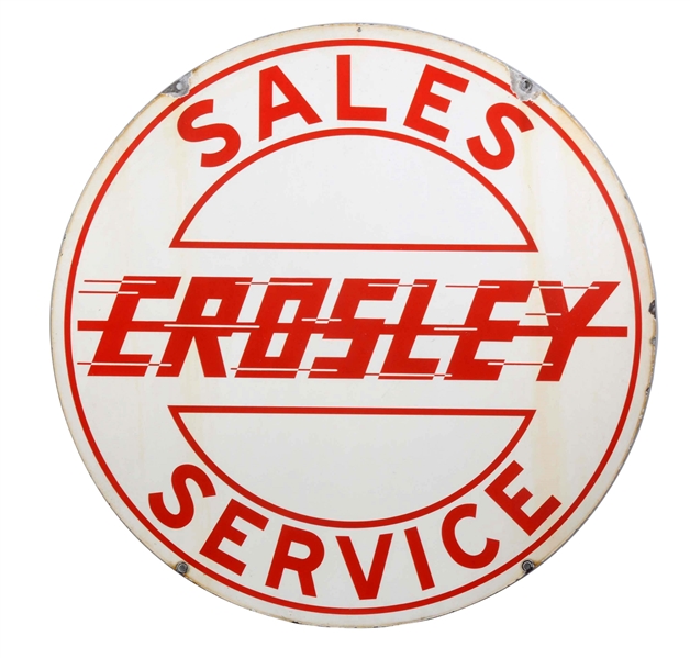CROSLEY SALES-SERVICE (AUTO) PORCELAIN SIGN.