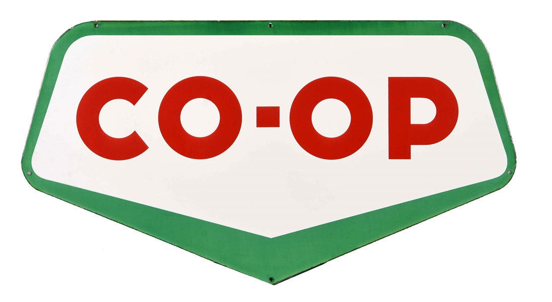 CO-OP (GAS) DIECUT PORCELAIN SIGN.