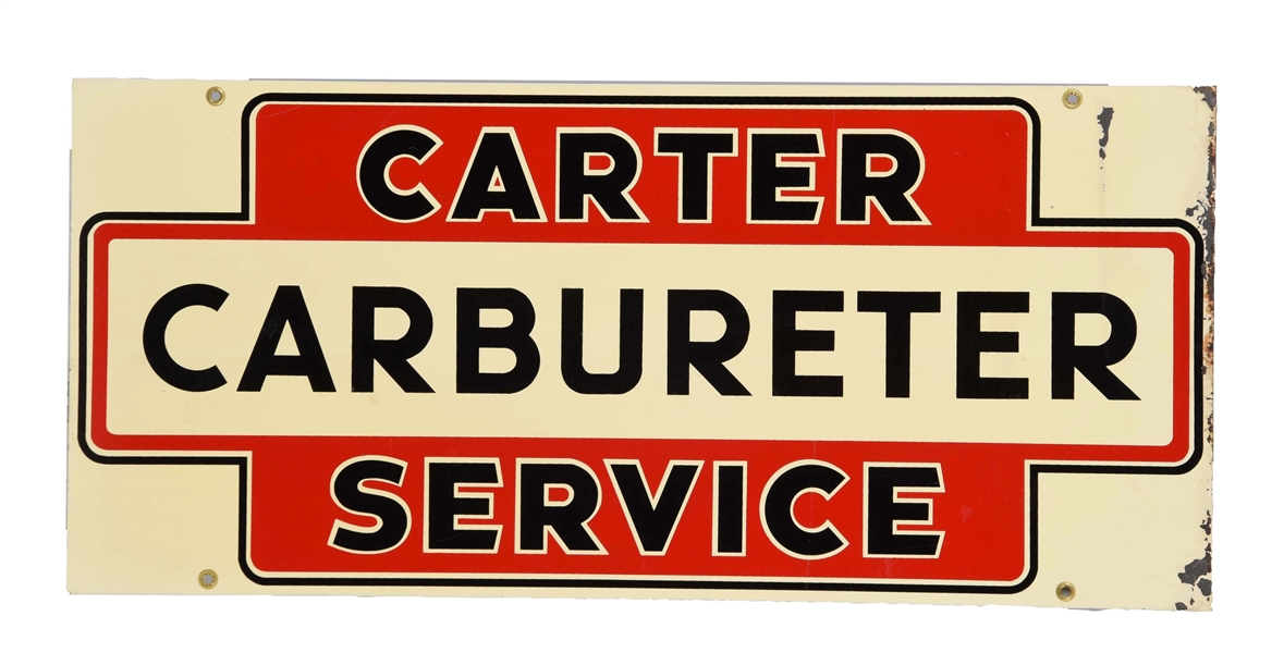 CARTER CARBURETOR SERVICE TIN SIGN.