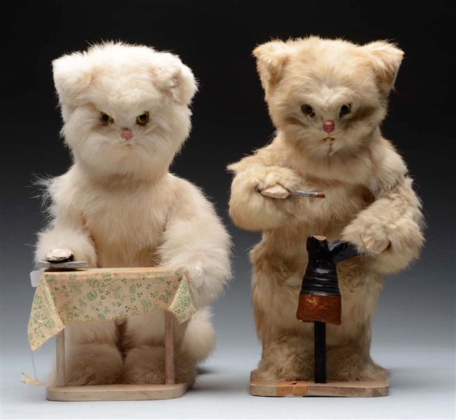 PAIR OF ROULLET & DECAMP MECHANICAL CATS.         