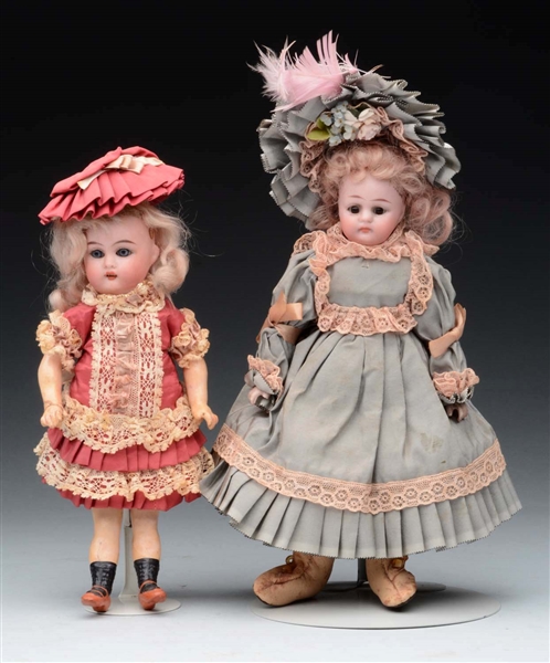 LOT OF 2: SMALL BISQUE DOLLS.                     