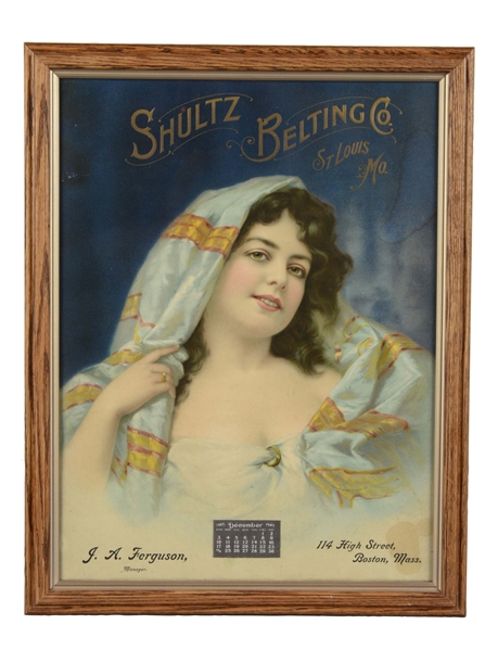1905 SHULTZ BELTING CO. ADVERTISING CALENDAR