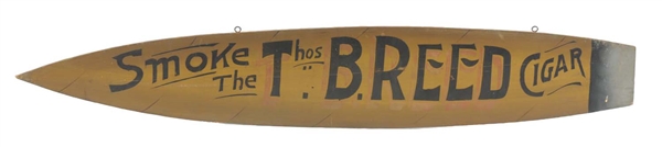 THOS. B. REED WOODEN CIGAR ADVERTISING SIGN