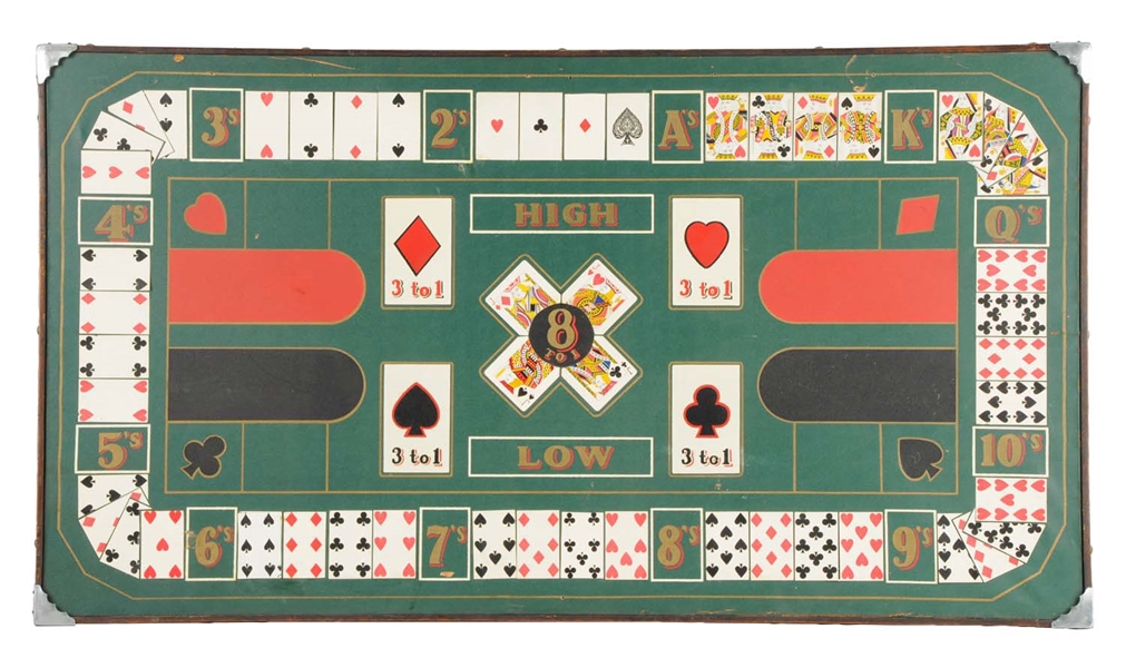 ANTIQUE "DIANA" CARD GAME LAYOUT BOARD