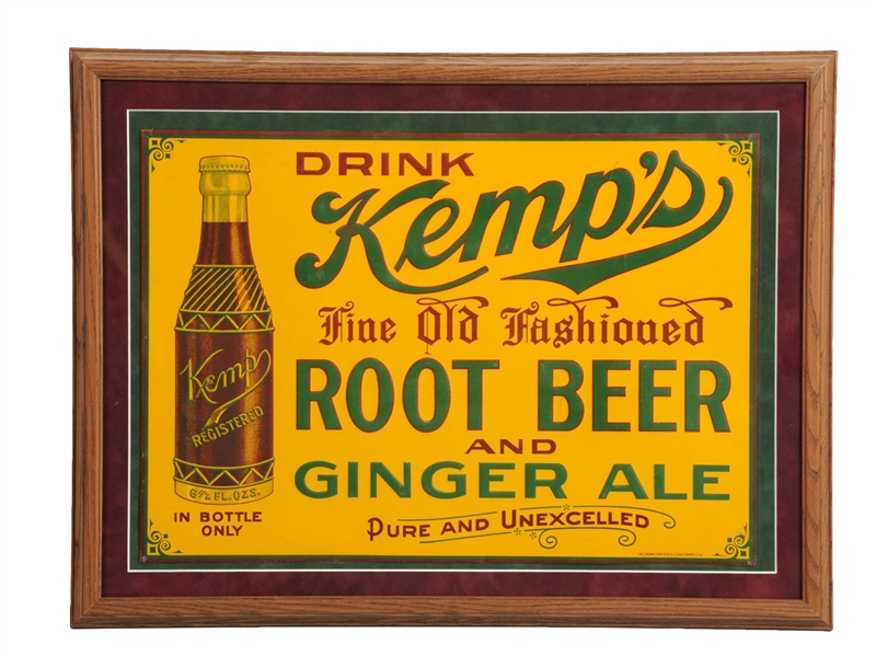 DRINK KEMPS ROOT BEER EMBOSSED TIN SIGN.         
