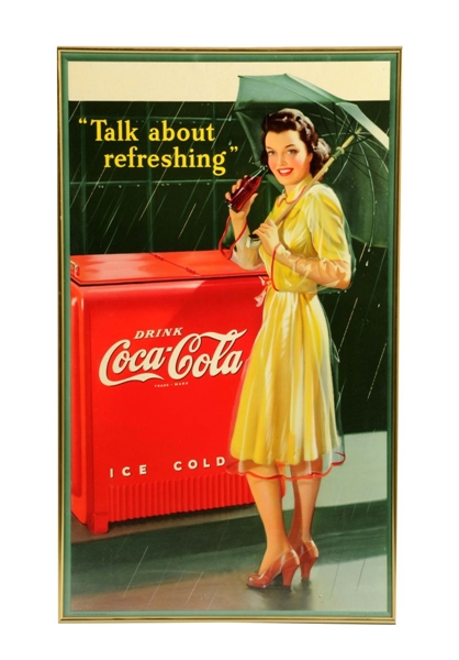 1942 COCA-COLA CARDBOARD ADVERTISING SIGN.        