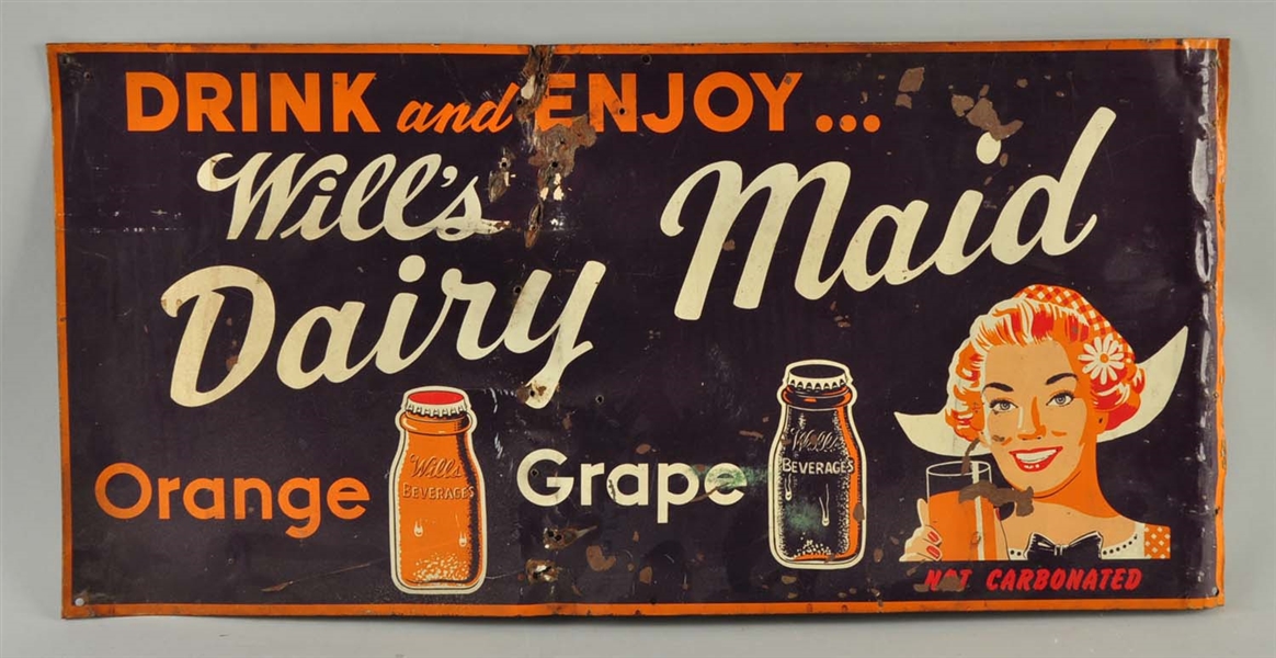 WILL’S MAID DAIRY TIN SIGN.