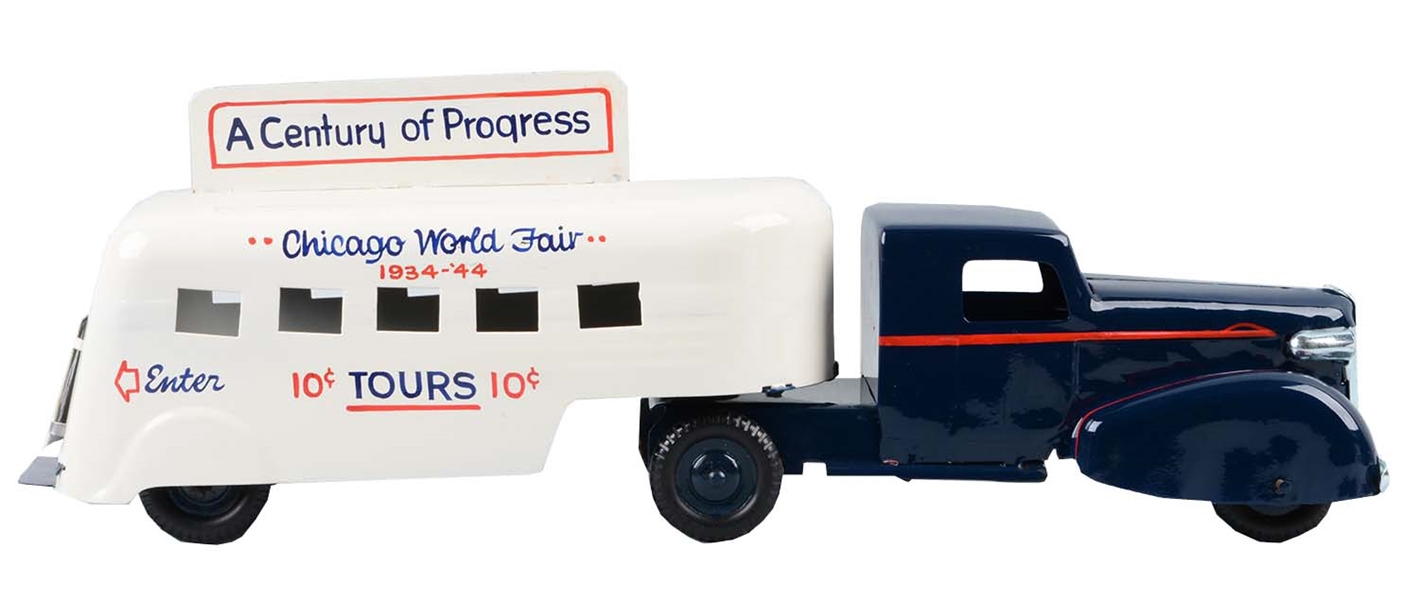 PRESSED STEEL WYANDOTTE 1934 WORLDS FAIR TRUCK.   