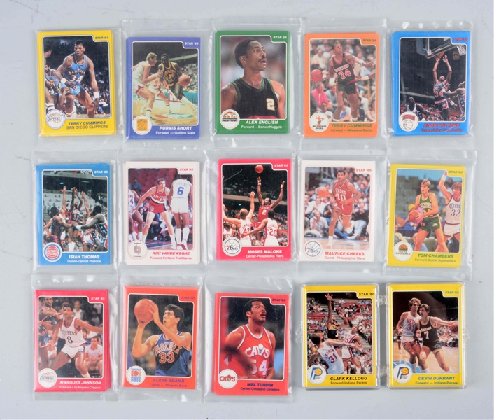 LOT OF 39: STAR BASKETBALL TEAM SETS.             