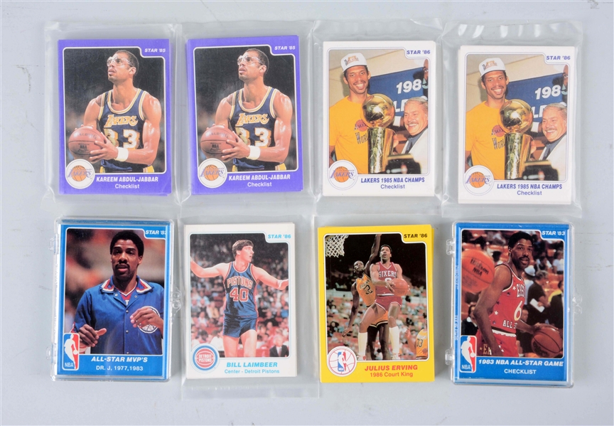 COLLECTION OF 8 STAR BASKETBALL SETS.             