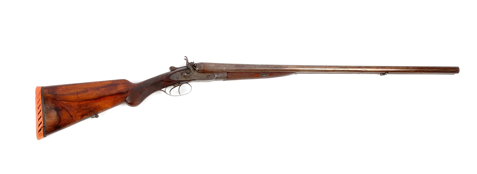 (A) W&C SCOTT & SON 12 BORE DOUBLE BARREL HAMMER GUN.