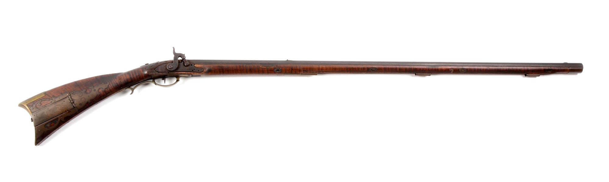 (A) BERKS COUNTY, PA. LONG RIFLE ATTRIBUTED TO PETER BELLES.