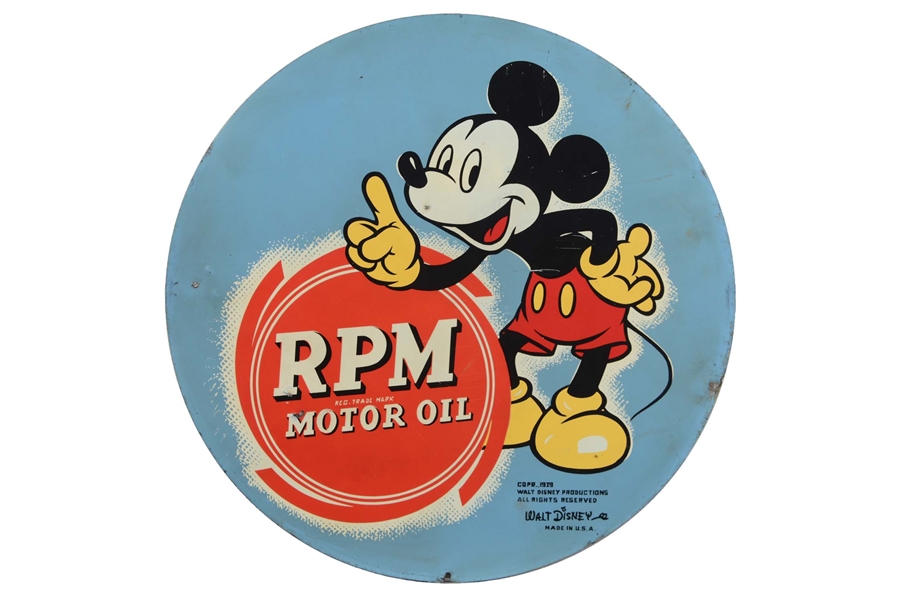 RPM MOTOR OIL SIGN WITH MICKEY MOUSE