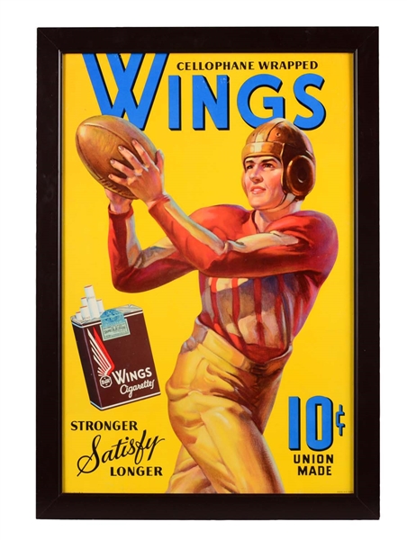 WINGS CIGARETTES LITHOGRAPH ADVERTISEMENT