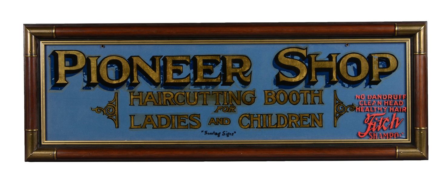 PIONEER SHOP REVERSE ON GLASS ADVERTISEMENT SIGN